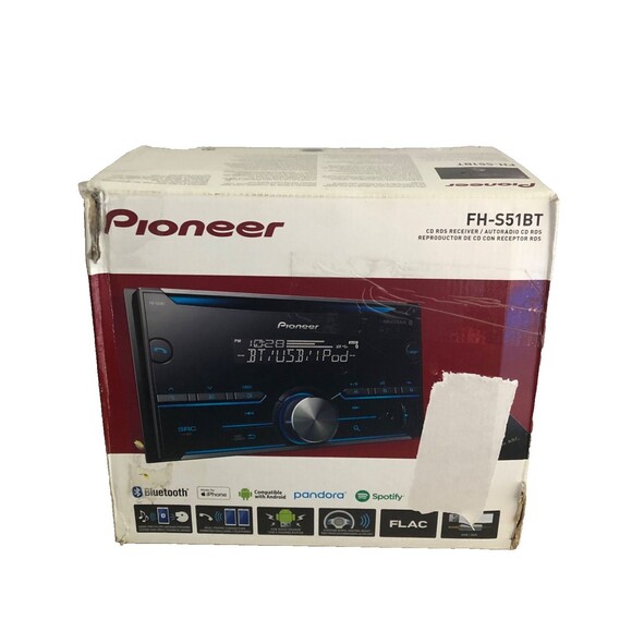 Pioneer FH-S51BT Bluetooth CD Player iPhone Android Pandora AM FM USB Aux 4Ch 2V - Picture 1 of 10